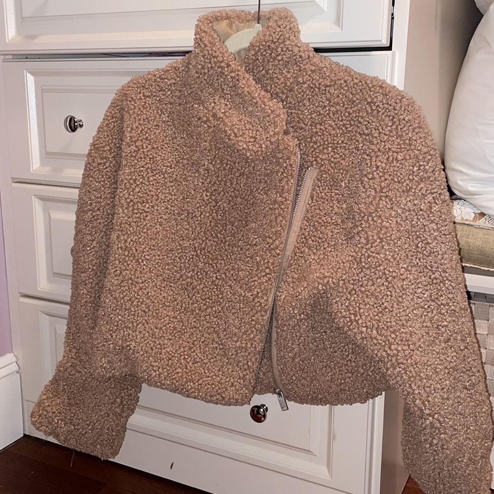 French Connection Cropped Teddy Jacket - image 1